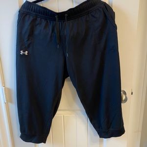 Under armour black pant Capri very light pilling in crotch area .